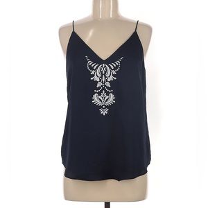 Express Navy V-neck Sleeveless Blouse